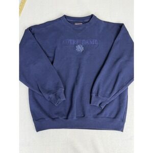 Vintage JanSport Blue Notre Dame Embroidered Logo Sweatshirt Adult Size L